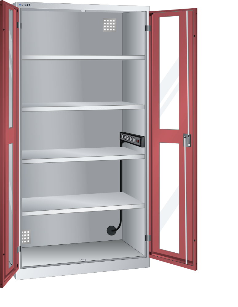 Lichtgrau RAL 7035 / Rubinrot RAL 3003