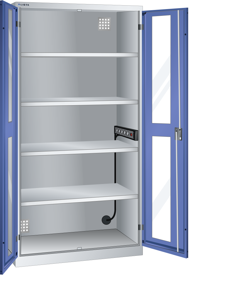 Lichtgrau RAL 7035 / Signalblau RAL 5005