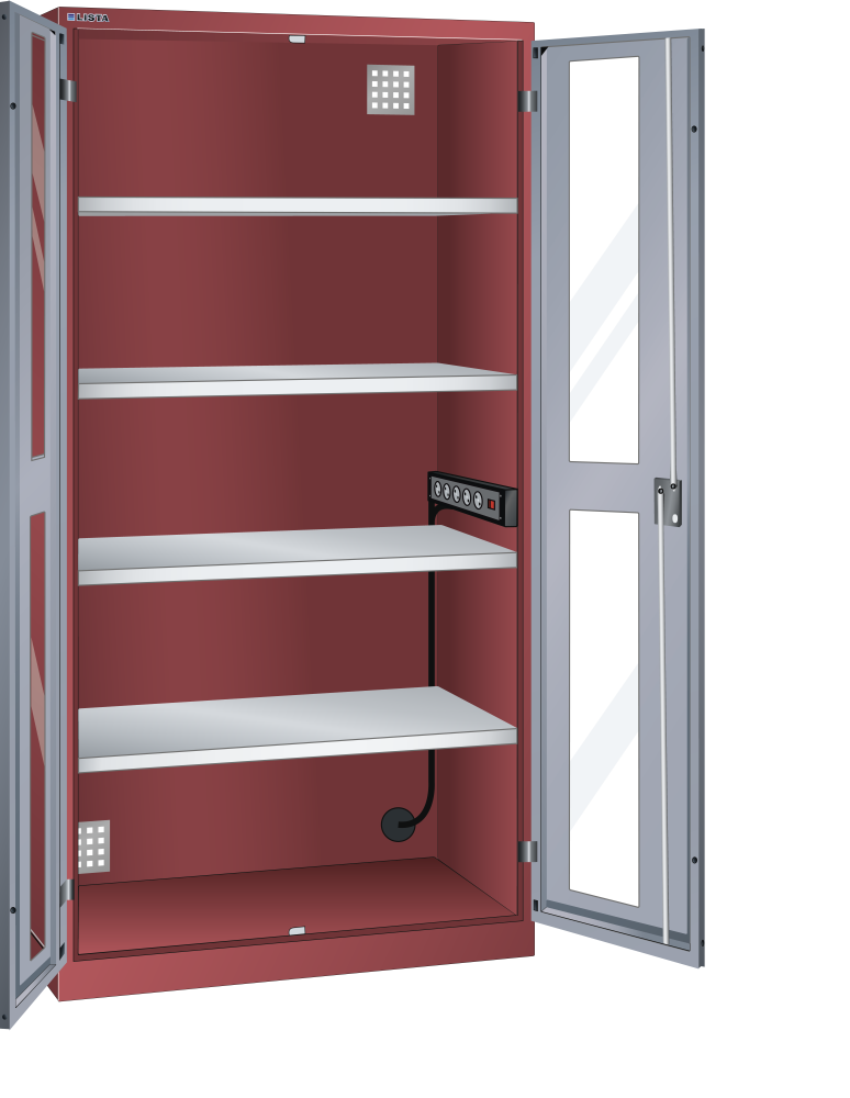 Rubinrot RAL 3003 / Grau metallic NCS S 6502-B