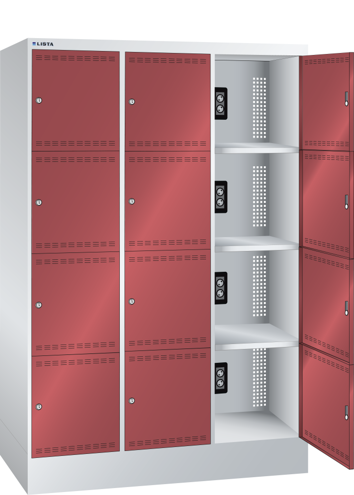 Light grey RAL 7035 / Ruby red RAL 3003