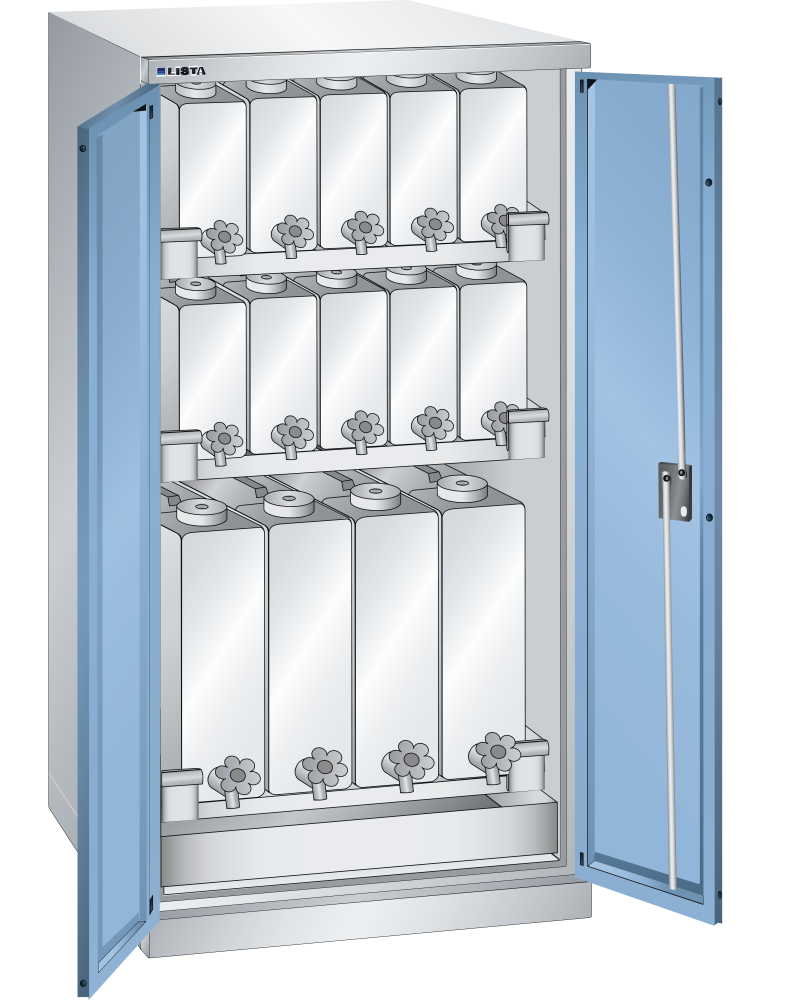 Lichtgrau RAL 7035 / Lichtblau RAL 5012