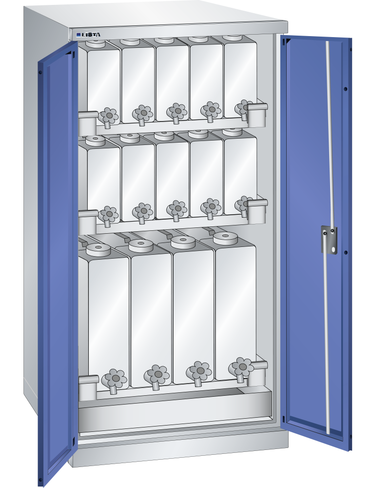 Lichtgrau RAL 7035 / Signalblau RAL 5005