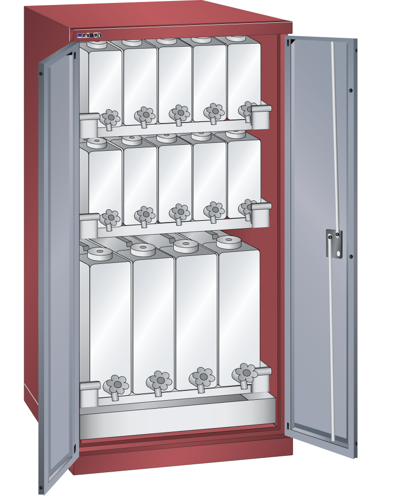 Rubinrot RAL 3003 / Grau metallic NCS S 6502-B