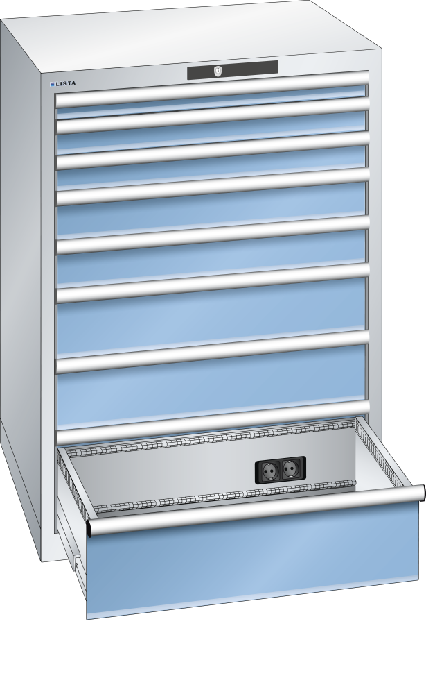 Gris clair RAL 7035 / Bleu clair RAL 5012