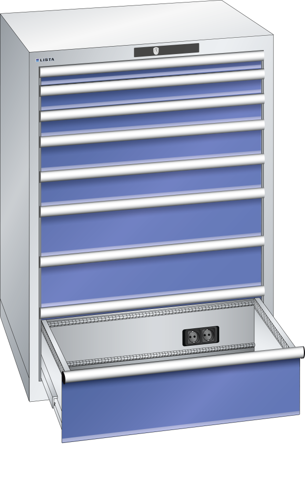 Gris clair RAL 7035 / Bleu s&eacute;curit&eacute; RAL 5005