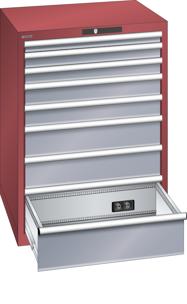 Rouge rubis RAL 3003 / Gris m&eacute;tallique NCS S 6502-B