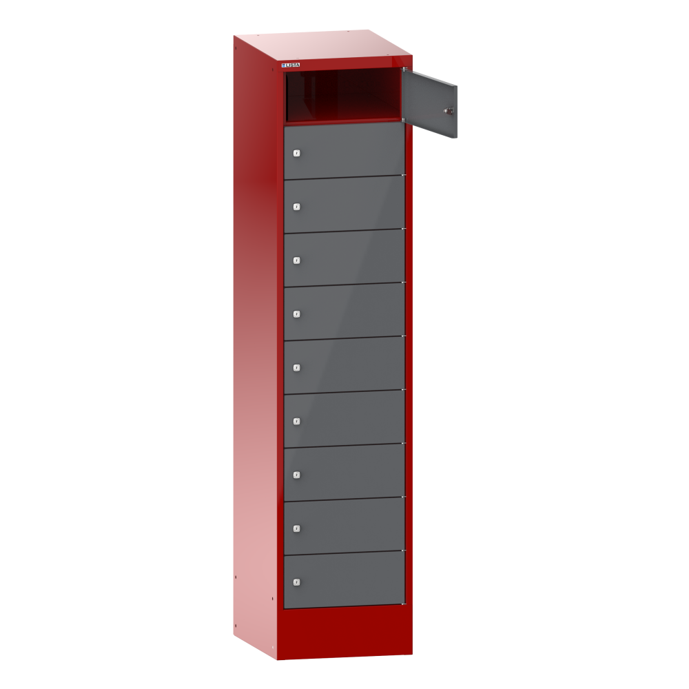 Rubinrot RAL 3003 / Grau metallic NCS S 6502-B