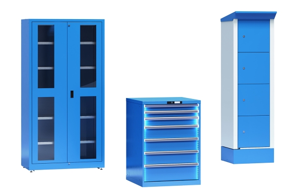 E-CABINETS LISTA CON TODA SEGURIDAD Los E-Cabinets de LISTA comprenden una gama de diferentes armarios eléctricos que también se pueden conectar al sistema de gestión de mercancías y combinar de forma flexible con las soluciones LEC.